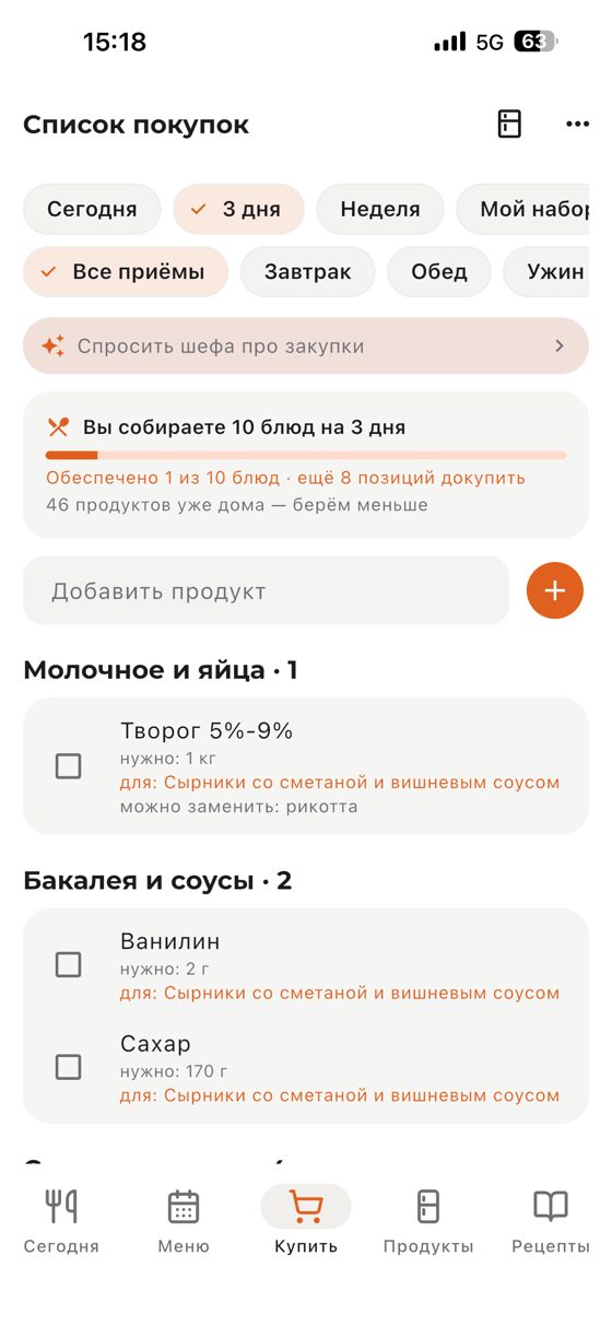 Список покупок